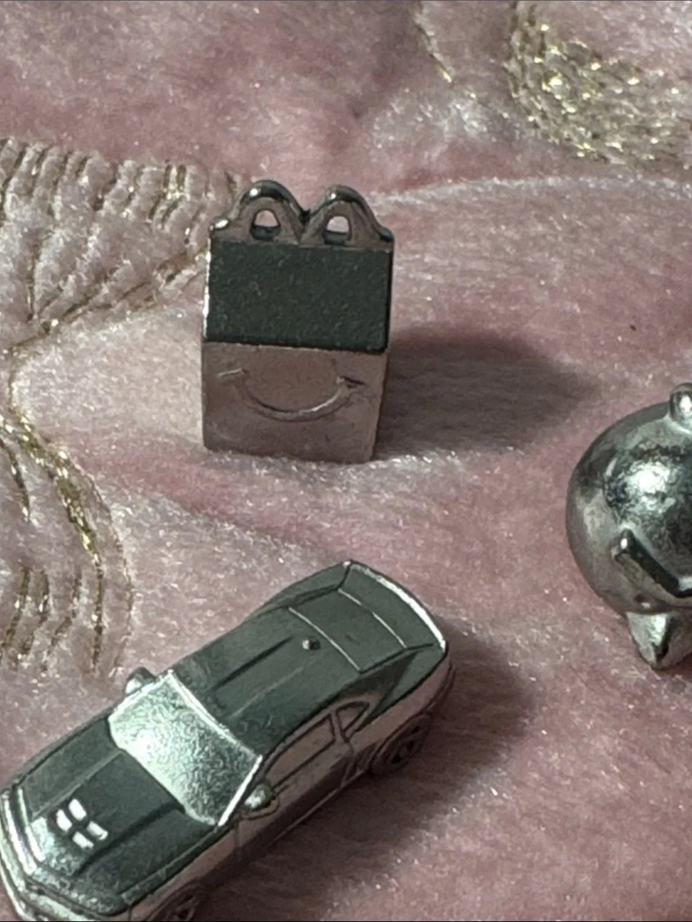 Silver new monopoly game pieces (6)